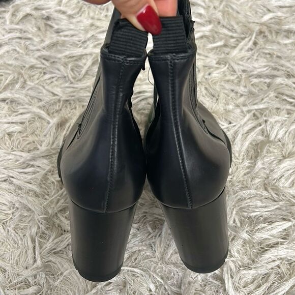 NWOB Paul Green Sahara Block Heel Chelsea Boots in Black Leather Sz UK 7/US 9.5 - Picture 8 of 13